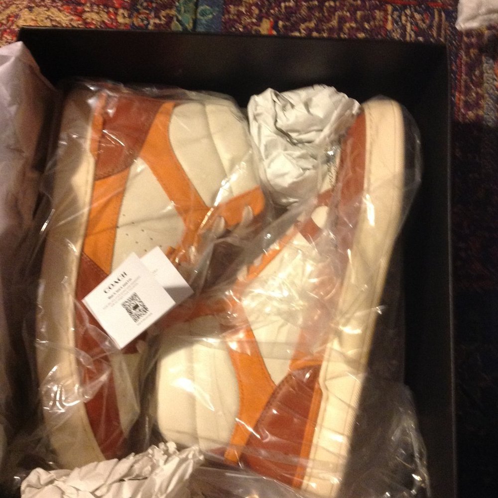 Coach men's Clip Court Multicolor Hi-Top Leather & Suede Sneakers-11D-New in Box - Picture 9 of 14